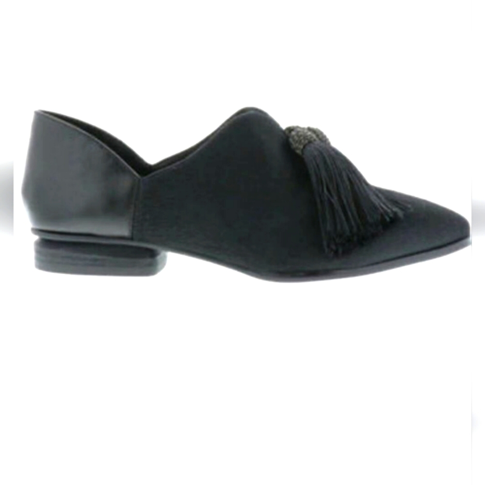 SBICCA Womans Leather Calf Hair Western Wanderlust Black Flats Loafers 7